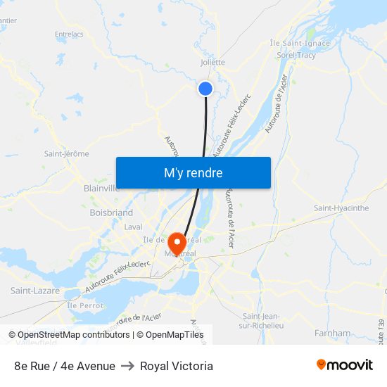 8e Rue / 4e Avenue to Royal Victoria map