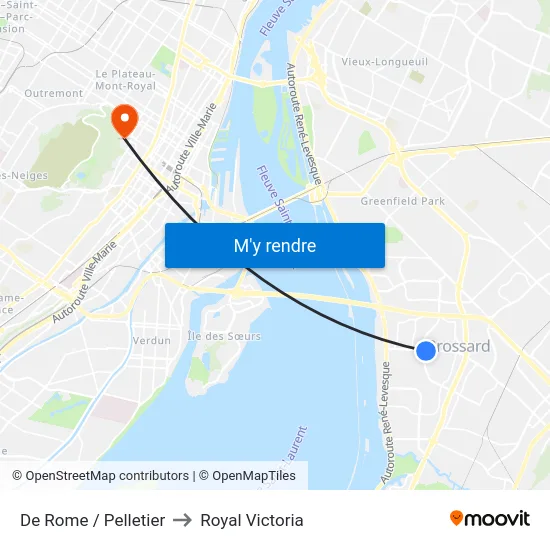 De Rome / Pelletier to Royal Victoria map