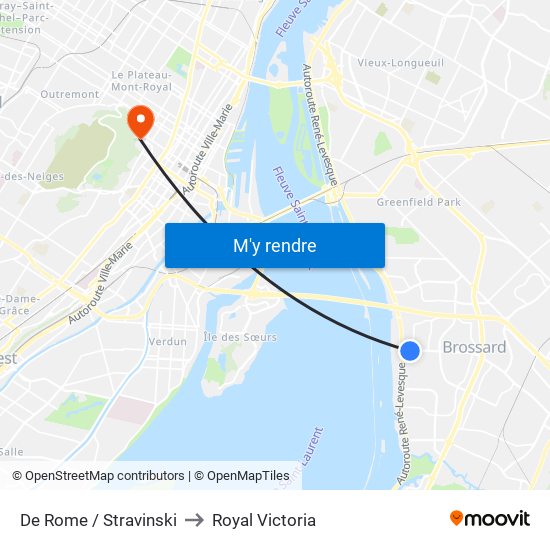 De Rome / Stravinski to Royal Victoria map