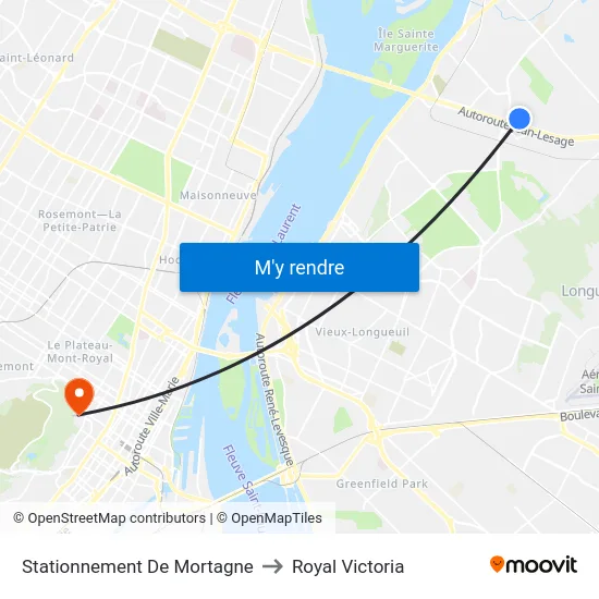 Stationnement De Mortagne to Royal Victoria map