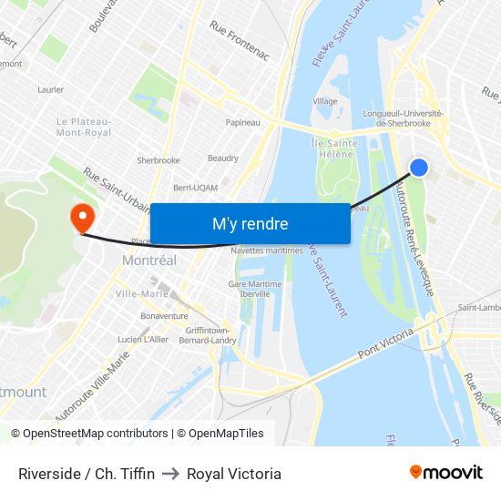 Riverside / Ch. Tiffin to Royal Victoria map