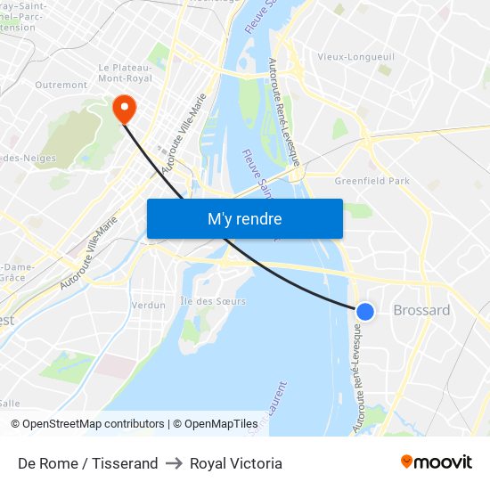 De Rome / Tisserand to Royal Victoria map