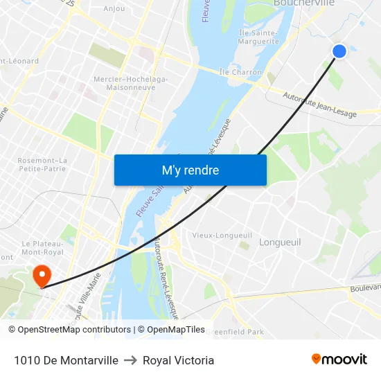 1010 De Montarville to Royal Victoria map
