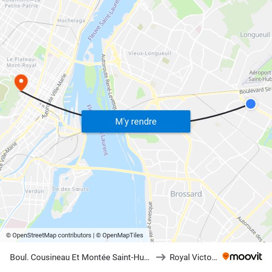 Boul. Cousineau Et Montée Saint-Hubert to Royal Victoria map