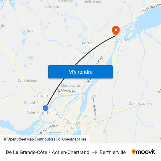 De La Grande-Côte / Adrien-Chartrand to Berthierville map