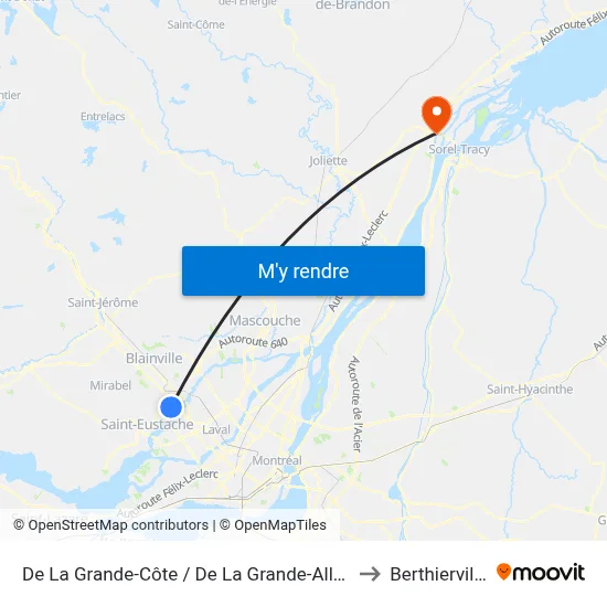 De La Grande-Côte / De La Grande-Allée to Berthierville map