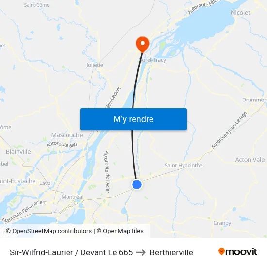 Sir-Wilfrid-Laurier / Devant Le 665 to Berthierville map