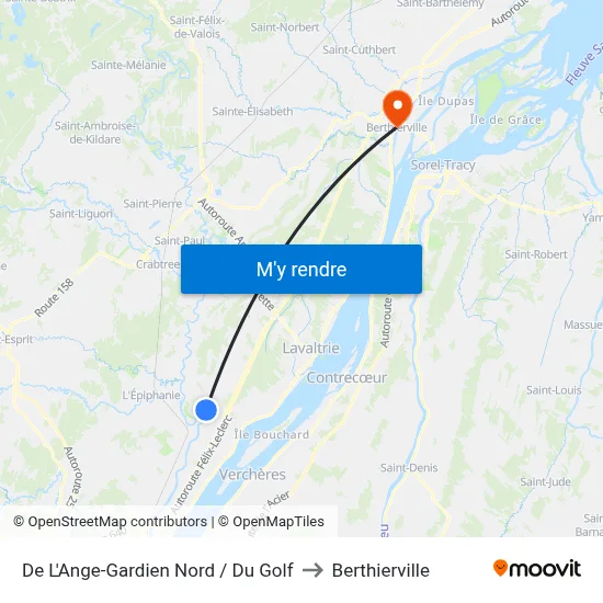 De L'Ange-Gardien Nord / Du Golf to Berthierville map