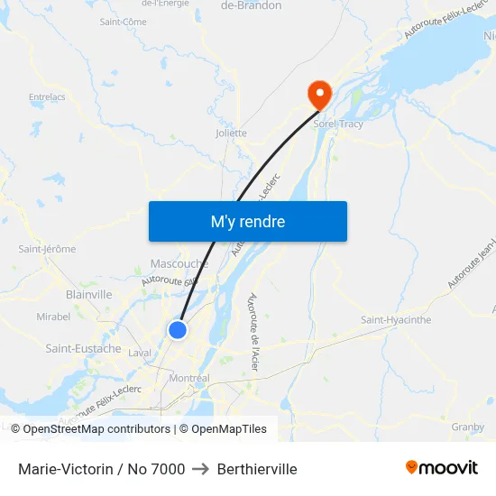 Marie-Victorin / No 7000 to Berthierville map