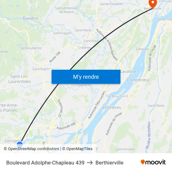 Boulevard Adolphe-Chapleau 439 to Berthierville map