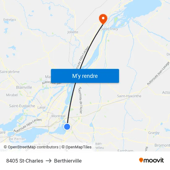 8405 St-Charles to Berthierville map