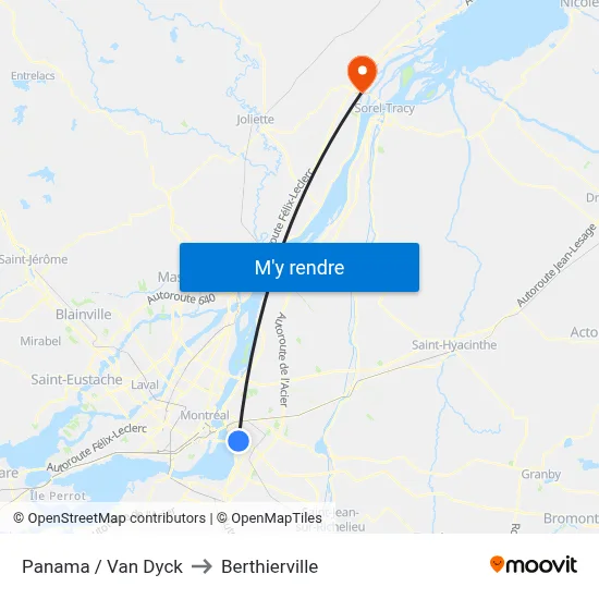 Panama / Van Dyck to Berthierville map