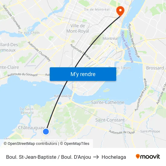 Boul. St-Jean-Baptiste / Boul. D'Anjou to Hochelaga map