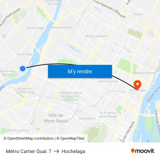Métro Cartier Quai: 7 to Hochelaga map