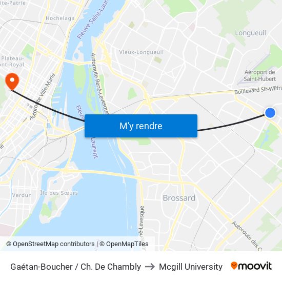 Gaétan-Boucher / Ch. De Chambly to Mcgill University map