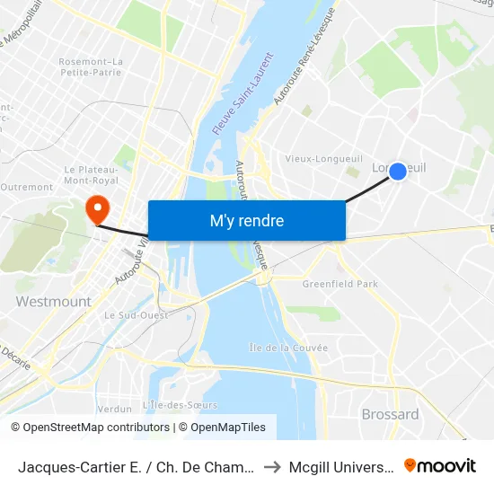 Jacques-Cartier E. / Ch. De Chambly to Mcgill University map