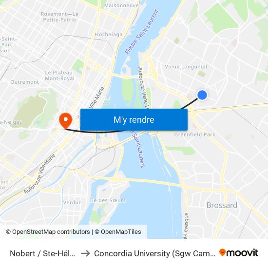 Nobert / Ste-Hélène to Concordia University (Sgw Campus) map