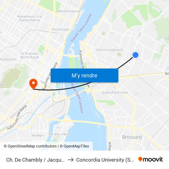 Ch. De Chambly / Jacques-Cartier E. to Concordia University (Sgw Campus) map