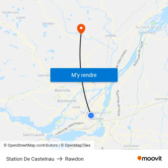 Station De Castelnau to Rawdon map