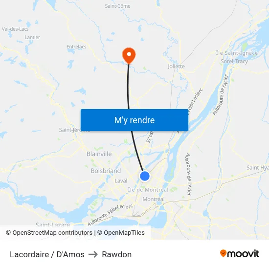 Lacordaire / D'Amos to Rawdon map