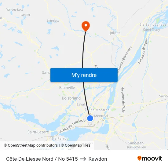 Côte-De-Liesse Nord / No 5415 to Rawdon map