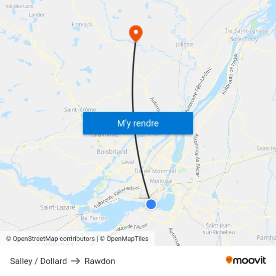 Salley / Dollard to Rawdon map