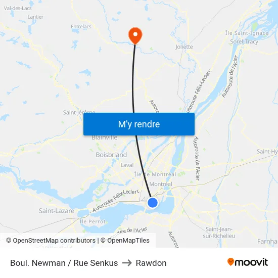 Boul. Newman / Rue Senkus to Rawdon map