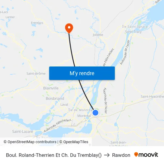 Boul. Roland-Therrien Et Ch. Du Tremblay() to Rawdon map