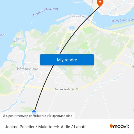 Josime-Pelletier / Malette to Airlie / Labatt map