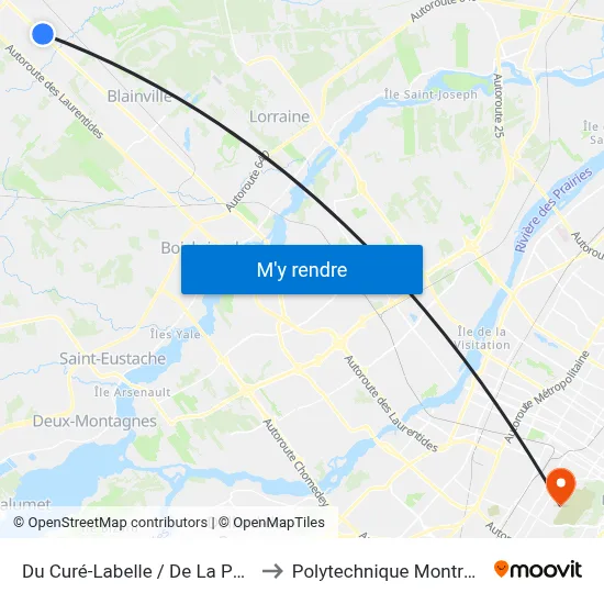 Du Curé-Labelle / De La Paix to Polytechnique Montréal map