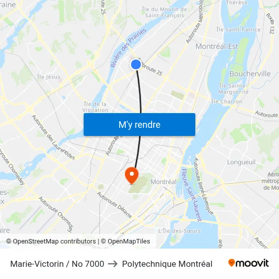 Marie-Victorin / No 7000 to Polytechnique Montréal map