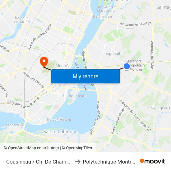 Cousineau / Ch. De Chambly to Polytechnique Montréal map