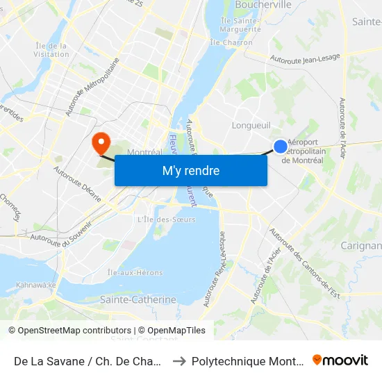 De La Savane / Ch. De Chambly to Polytechnique Montréal map