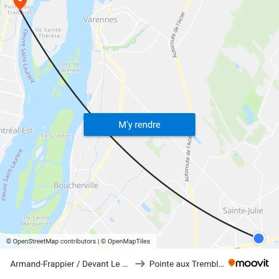 Armand-Frappier / Devant Le 201 to Pointe aux Trembles map