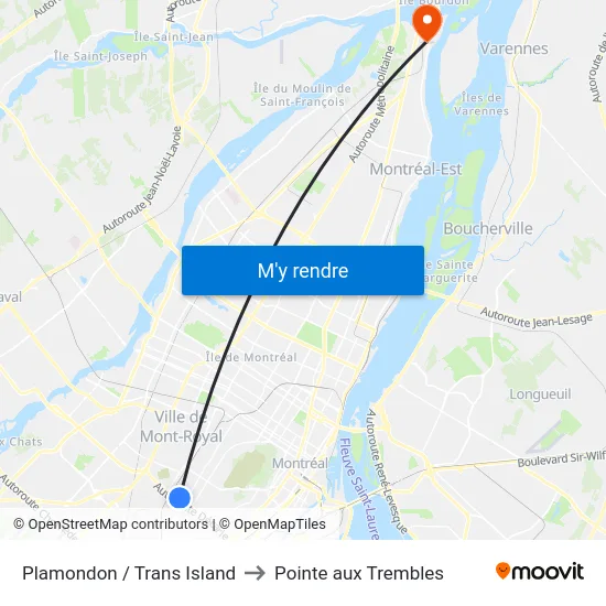 Plamondon / Trans Island to Pointe aux Trembles map
