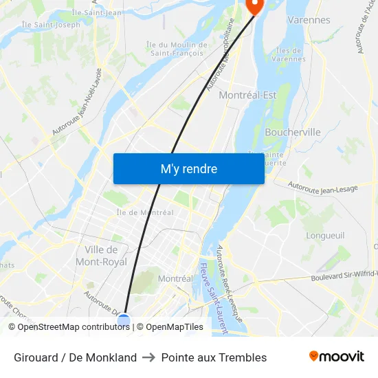 Girouard / De Monkland to Pointe aux Trembles map
