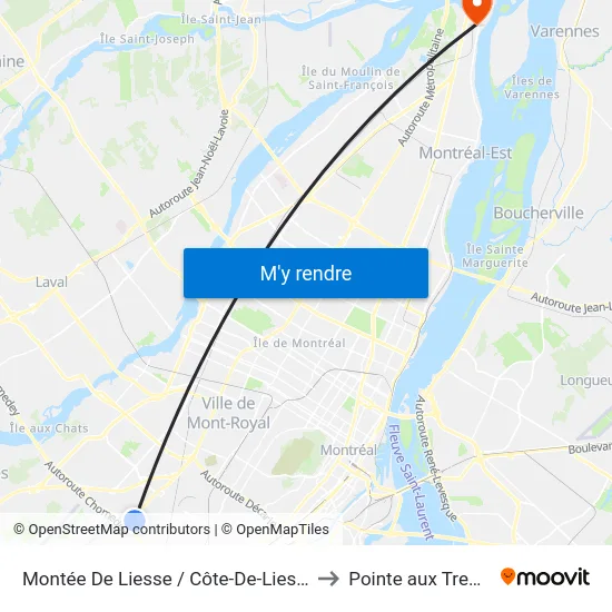 Montée De Liesse / Côte-De-Liesse (Sud) to Pointe aux Trembles map