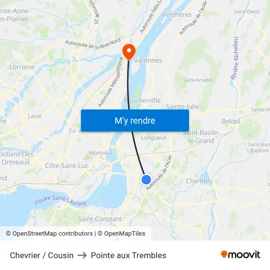 Chevrier / Cousin to Pointe aux Trembles map