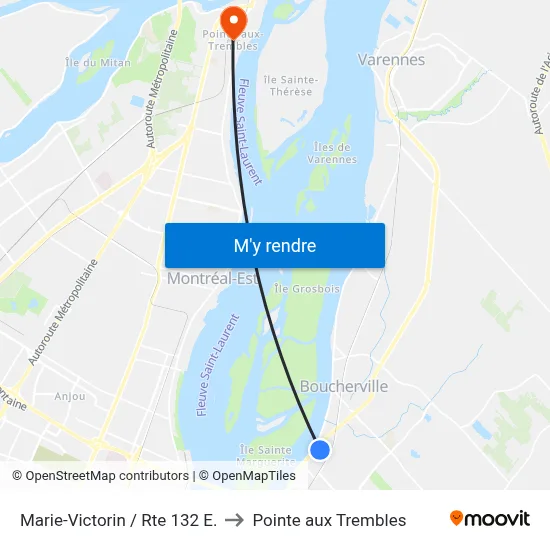 Marie-Victorin / Rte 132 E. to Pointe aux Trembles map