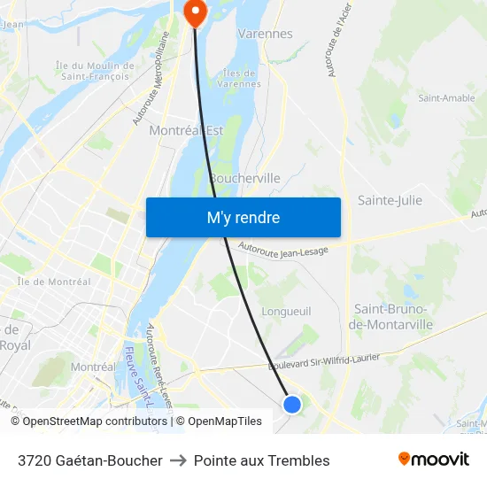 3720 Gaétan-Boucher to Pointe aux Trembles map
