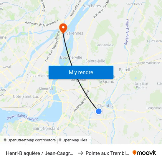 Henri-Blaquière / Jean-Casgrain to Pointe aux Trembles map