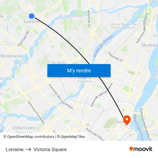 Lorraine to Victoria Square map