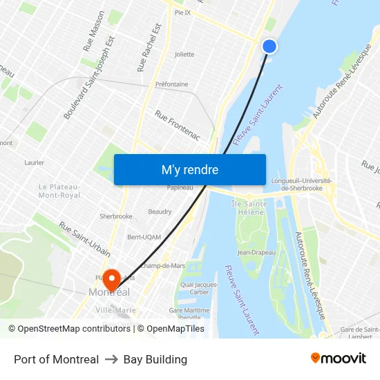 Port of Montreal to Bay Building map