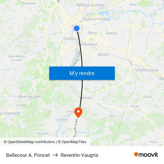 Bellecour A. Poncet to Reventin-Vaugris map
