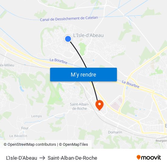 L'Isle-D'Abeau to Saint-Alban-De-Roche map