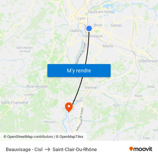 Beauvisage - Cisl to Saint-Clair-Du-Rhône map