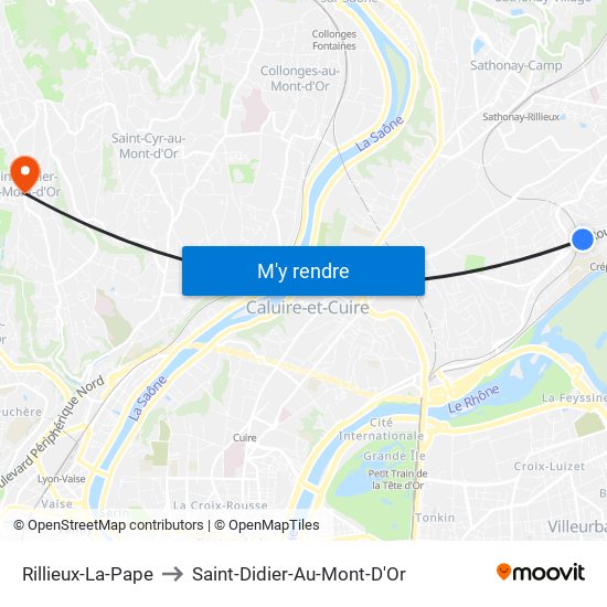 Rillieux-La-Pape to Saint-Didier-Au-Mont-D'Or map