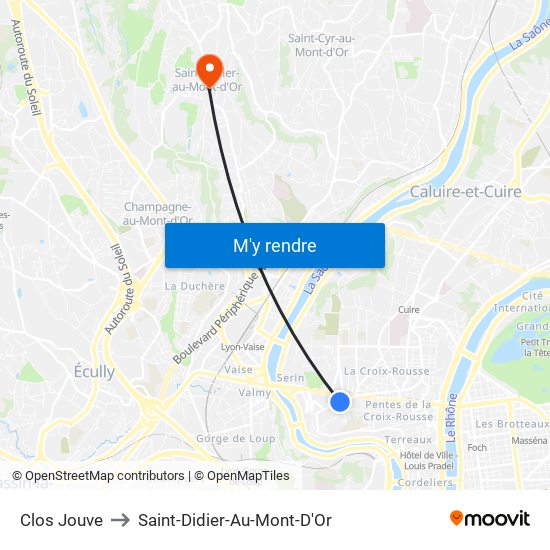 Clos Jouve to Saint-Didier-Au-Mont-D'Or map