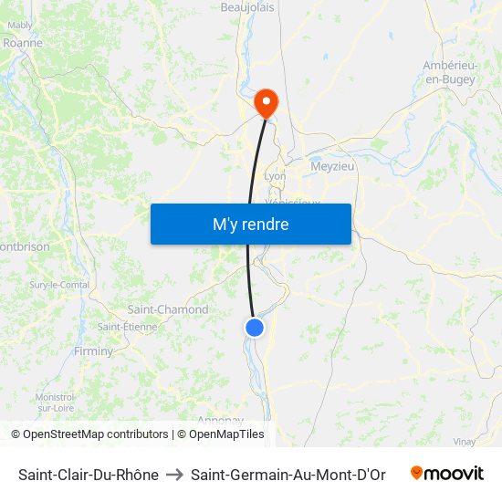 Saint-Clair-Du-Rhône to Saint-Germain-Au-Mont-D'Or map
