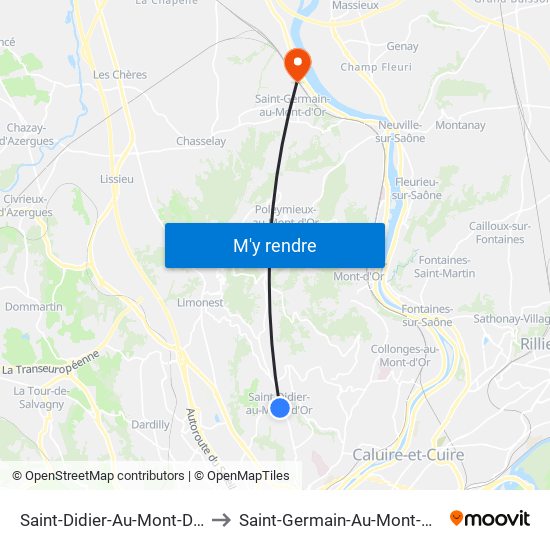Saint-Didier-Au-Mont-D'Or to Saint-Germain-Au-Mont-D'Or map